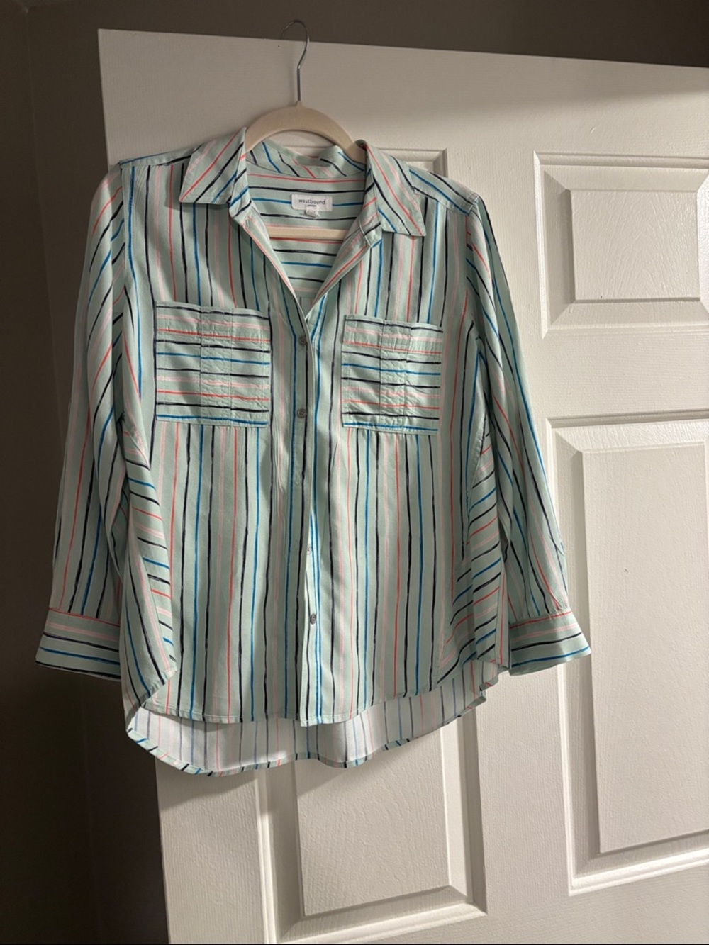 Westbound Mint Green Striped Button-Up Shirt